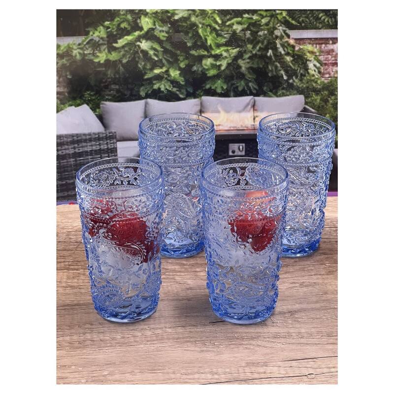 Paisley Acrylic Glasses Drinking Set of 4