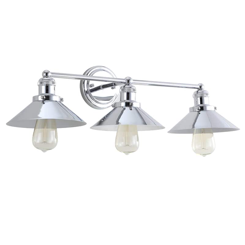 Florence Metal Shade Sconce, by JONATHAN Y - 3-Light - Chrome