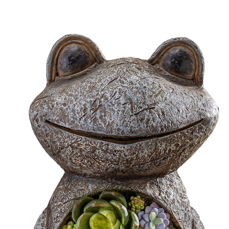 18.3 in. Polyresin Frog Sculpture