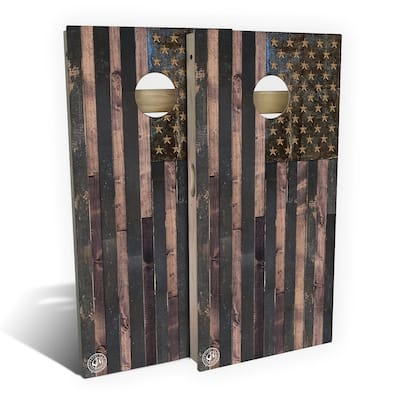 American Flag Vintage Outdoor Cornhole Board Set