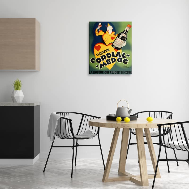 Stupell Retro Vintage Wine Advertisement Canvas Wall Art Design By Marcus Jules