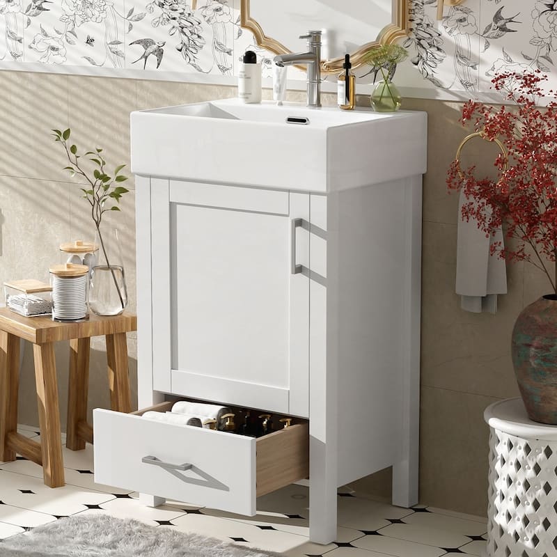 Bathroom Vanity with Ceramic Sink