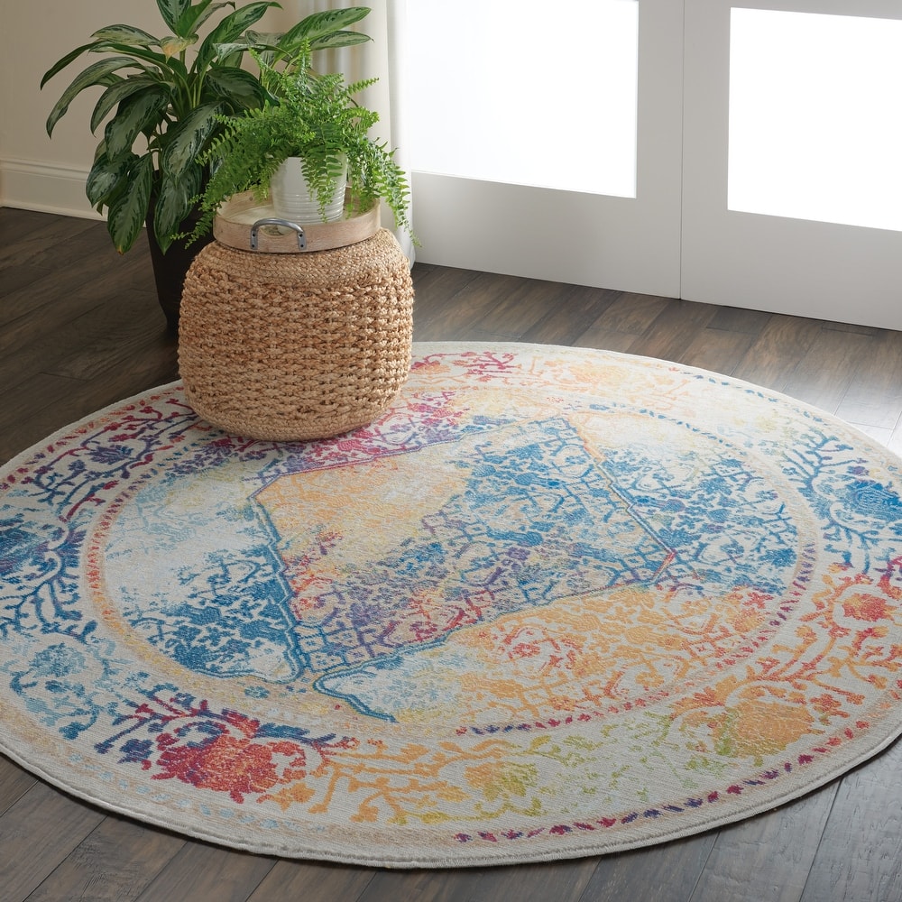 Nourison Global Vintage Medallion Boho Moroccan Area Rug