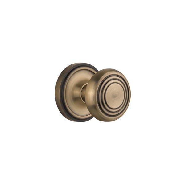 Nostalgic Warehouse CLADEC_PRV_238_NK Deco Solid Brass Privacy Knob Set with Classic Rose and 2-3/8" Backset