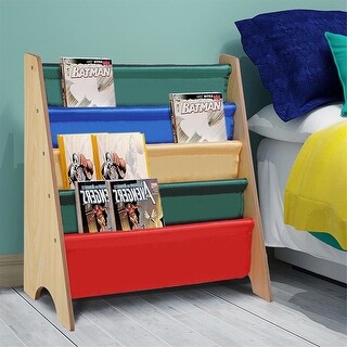 Storage Bookshelf Kids Rack Wooden Sling Organizer Bookcase Display ...