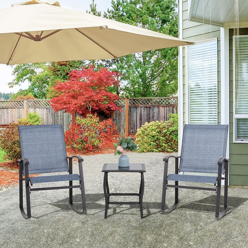 Futzca 3 Piece Outdoor Rocking Bistro Set - N/A