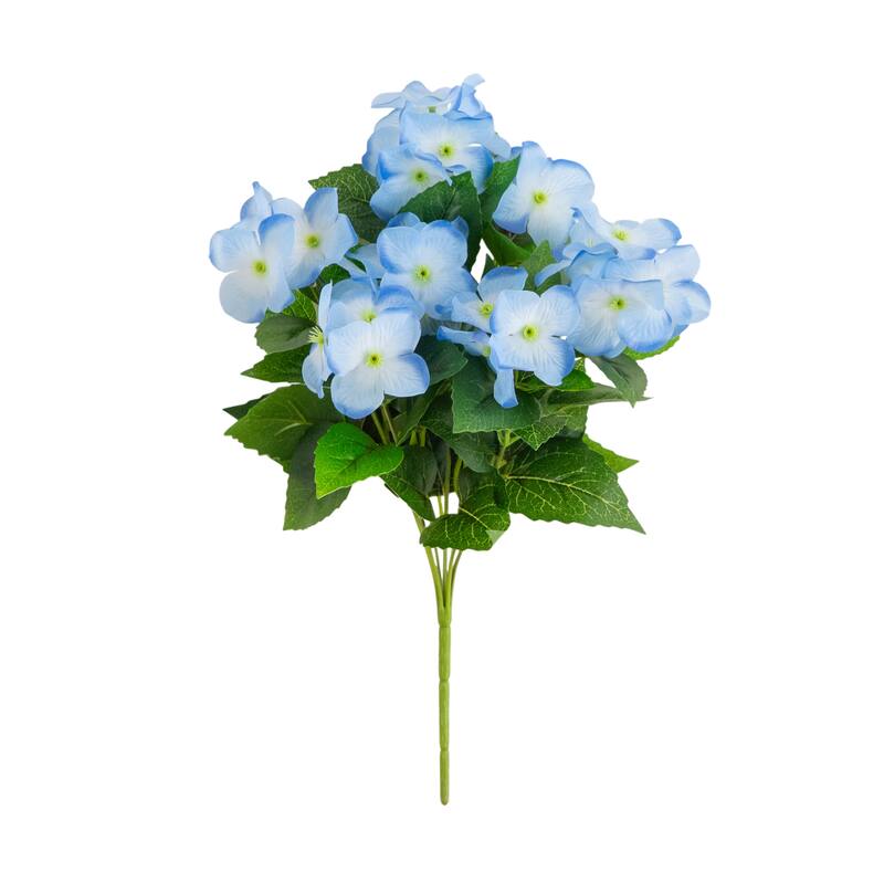 14-in UV Resistant Artificial Hydrangea Bush - Set of 6