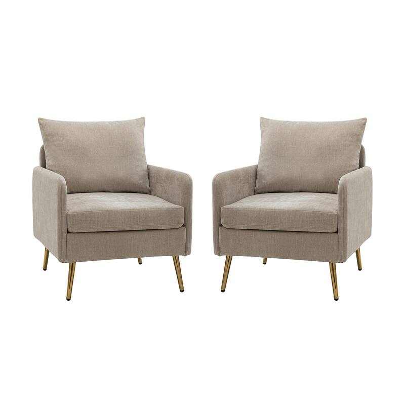 Narycia Upholstered Modern Arm Chair with Removable Cushions Set of 2 by HULALA HOME