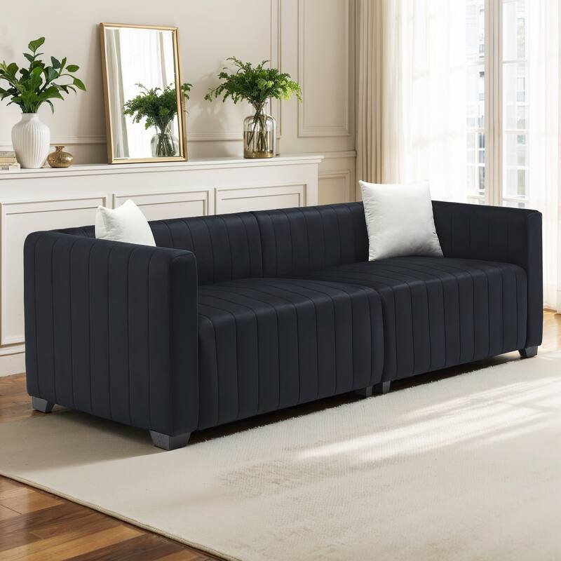 Pocassy 3 SeaterSoft Comfy Upholstered Sherpa Deep Seat Sofa