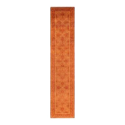 Overton Handknotted Wool Traditional Oriental Orange Runner