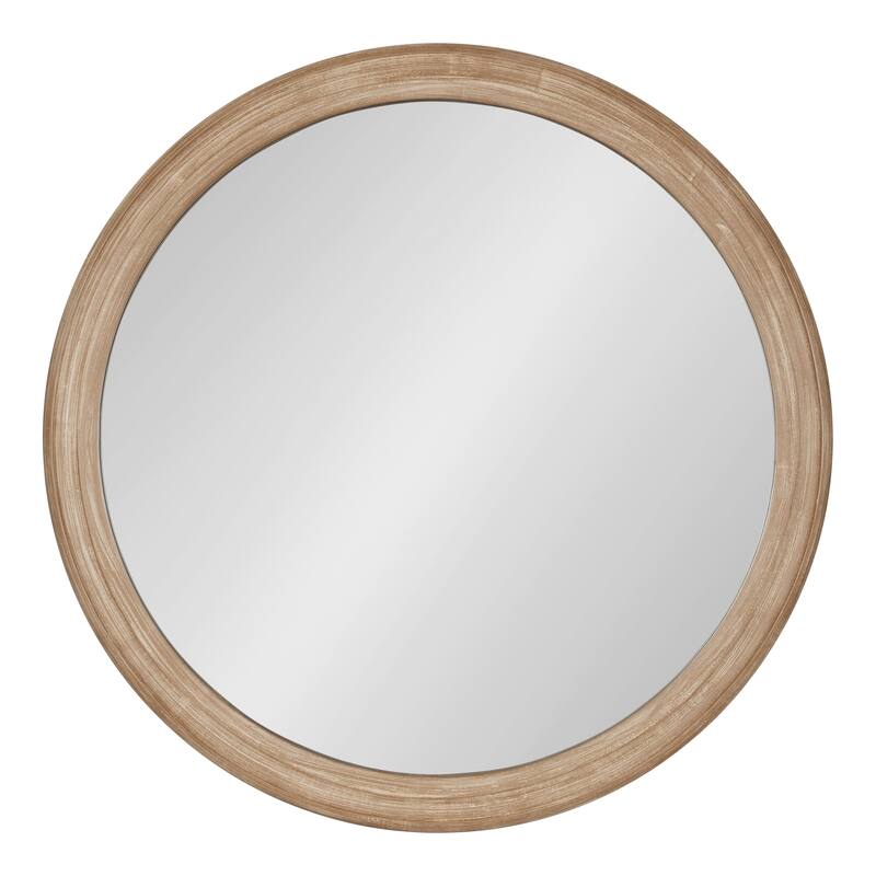 Kate and Laurel Mansell Wood Framed Wall Mirror - 28" Diameter