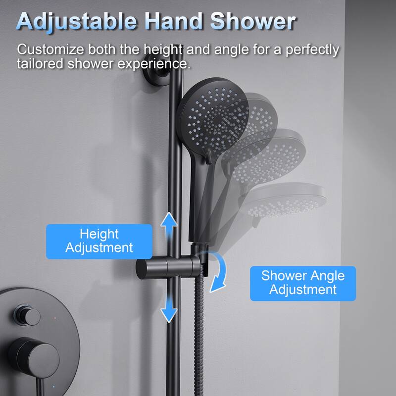 Luxier SS-D02 24 in. Wall Bar Shower Faucet Kit with Valve