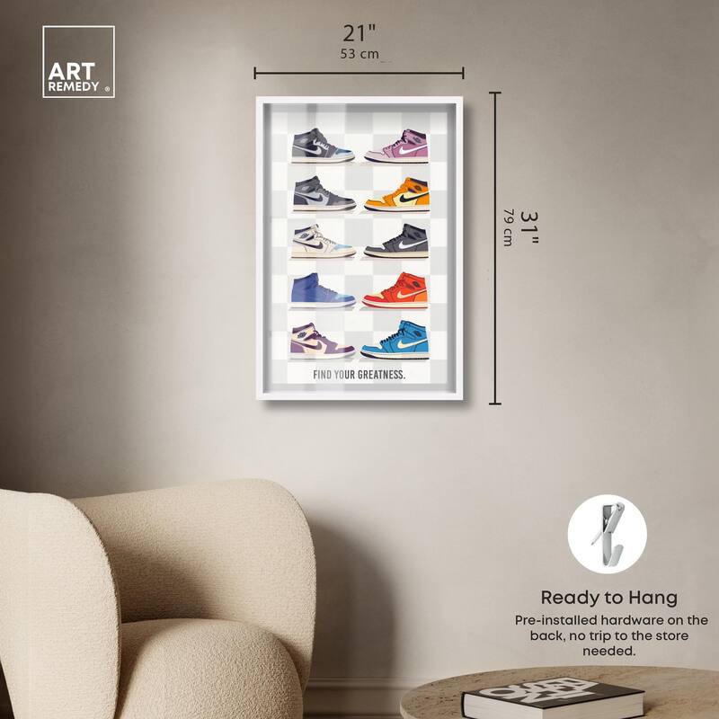 Find Your Greatness Sneakers Shadowbox by Art Remedy