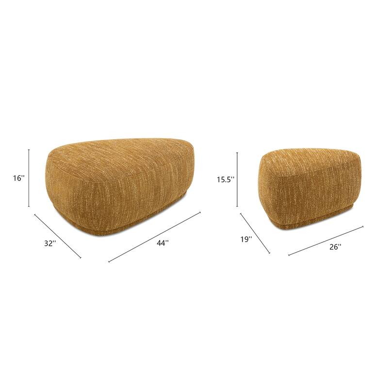 Pebble 44" & 26" Rounded Triangle Cocktail Ottoman Set