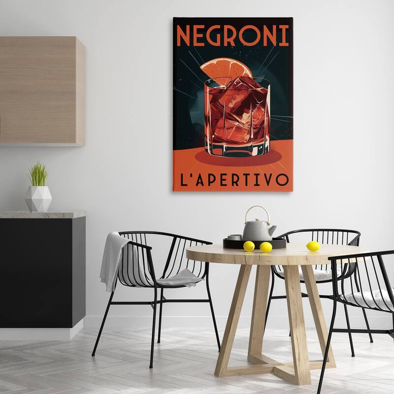Stupell Vintage Midcentury Negroni Drink Canvas Wall Art Design By Andreas Magnusson