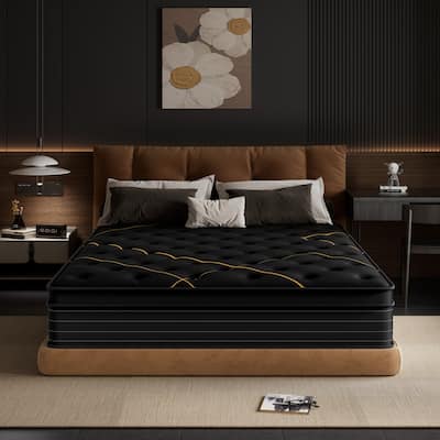 14-inch Plush Gel Memory Foam Mattress with Pocket Spring Hybrid Mattress