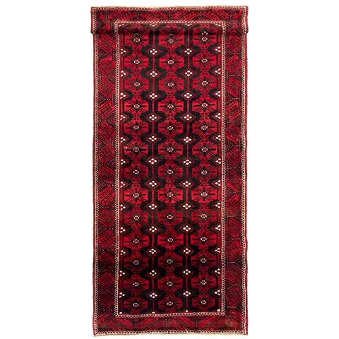 Hand-knotted Khal Mohammadi Red Wool Rug - 5'1" x 13'2" Runner