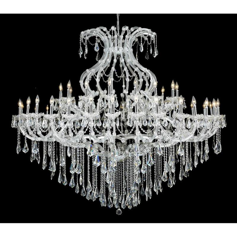 Fleur Illumination 49 light Chrome Chandelier - Chrome/royal cut crystals