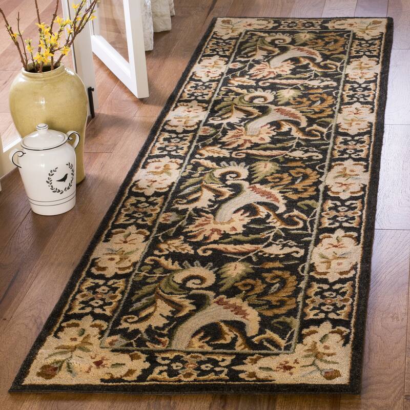 SAFAVIEH Handmade Bergama Mika Oriental Wool Rug - 2'3" x 8' Runner - Charcoal