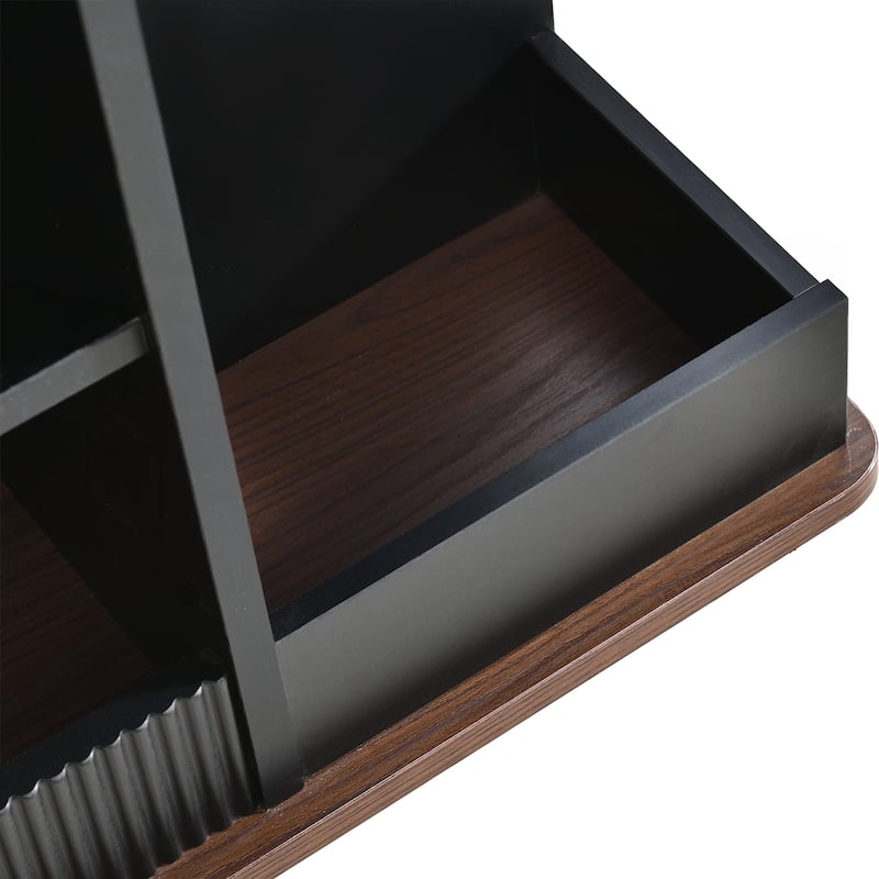 Modern Multifunctional Sofa Side Table with Lift-Top