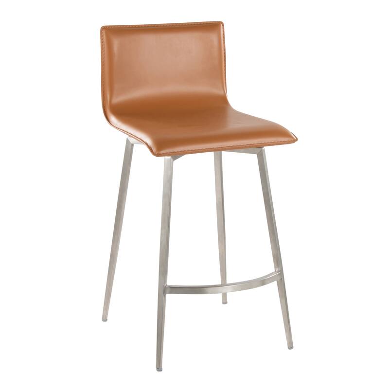 Porch & Den Mara Upholstered 26" Fixed-Height Counter Stool with Swivel (Set of 2)