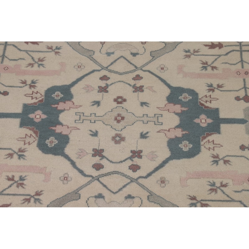 Oushak Oriental Area Rug Handmade Floral Wool Carpet - 9'0" x 11'9"