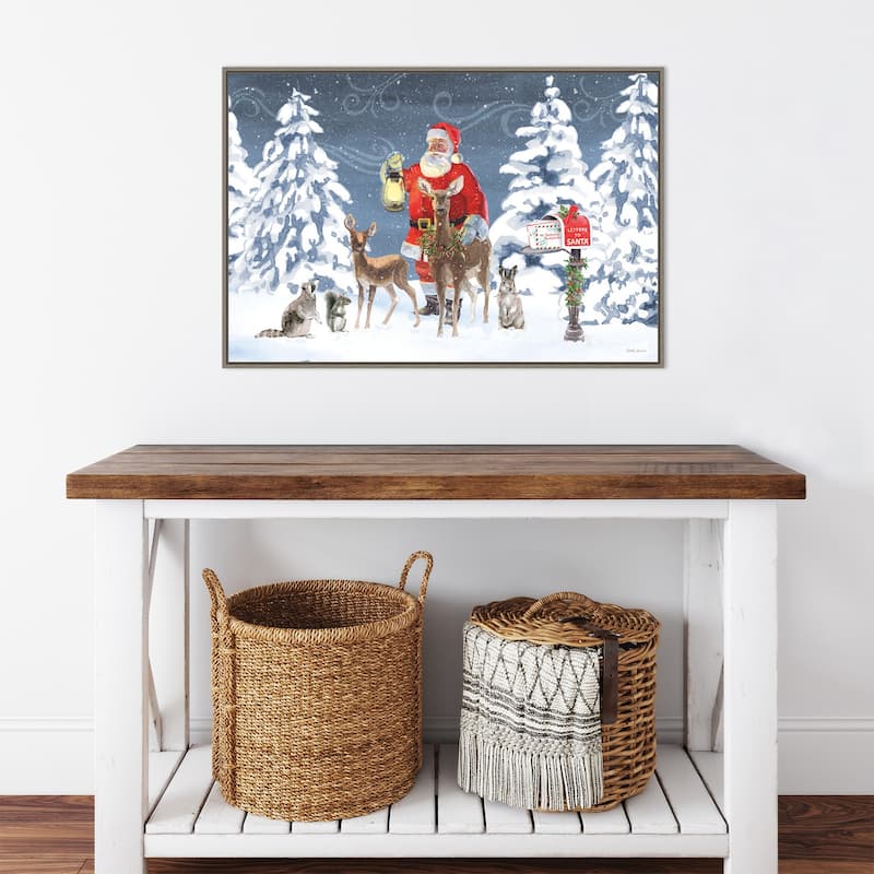 Santas List I by Beth Grove Framed Canvas Wall Art