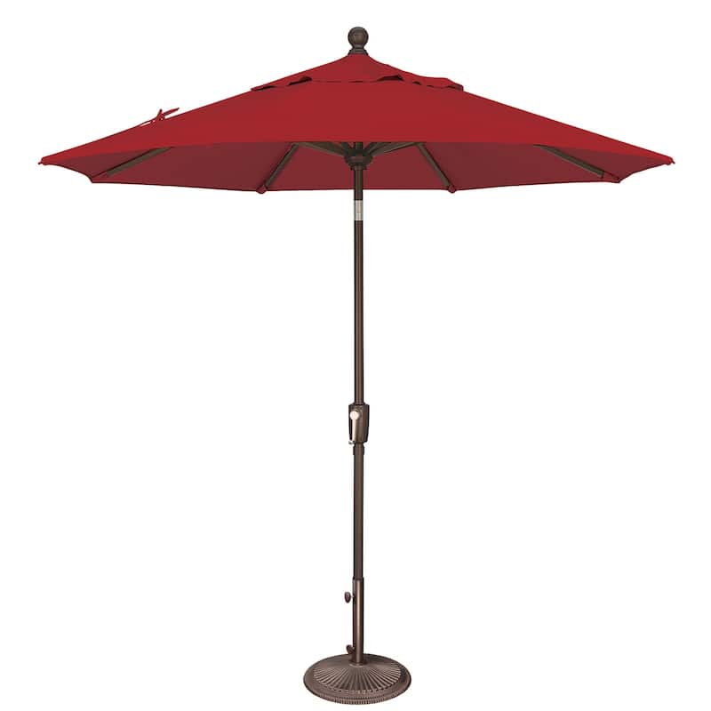 SimplyShade Catalina 7.5-inch Octagon Push Button Tilt Umbrella - Really Red - Olefin Canopy