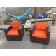 Kinbor 4-piece Outdoor Patio Furniture Set Wicker Chat Set Sectional Sofa w/ Cushions