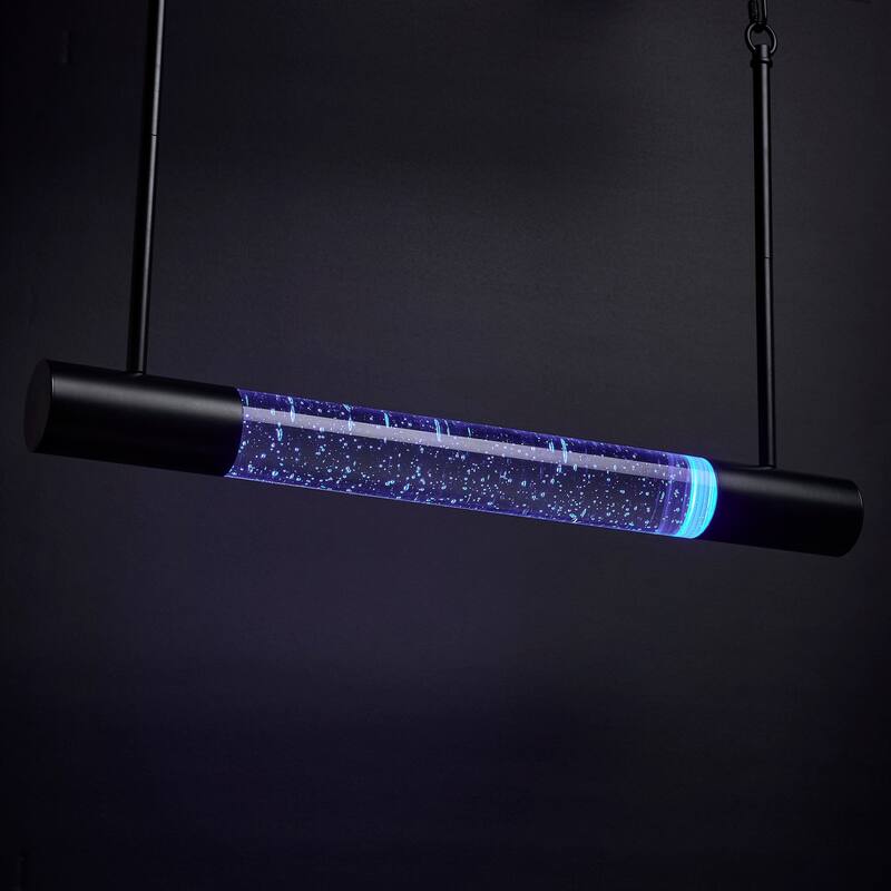 Lacey 23 Inch LED Island Pendant RGB/TW Starfish Enabled Matte Black with K9 Bubble Crystal