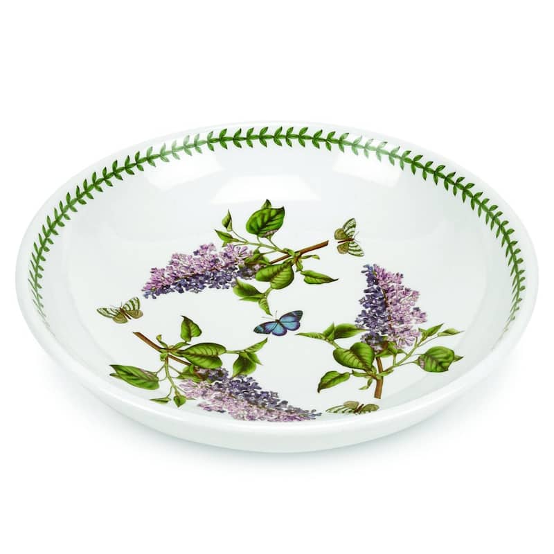 Portmeirion Botanic Garden Pasta Low Fruit Bowl - 13 inch / 5 pt / 80 ounces - 13 inch / 5 pt / 80 ounces - White and Botanic Garden Design