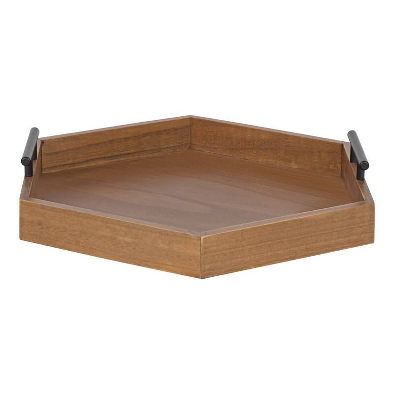 Kate and Laurel Lipton Hexagon Decorative Tray - 18x18