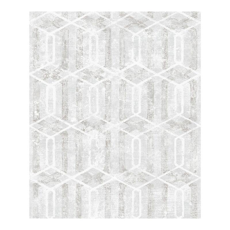 Advantage Stormi Light Grey Geometric Wallpaper - 21 x 396 x 0.025