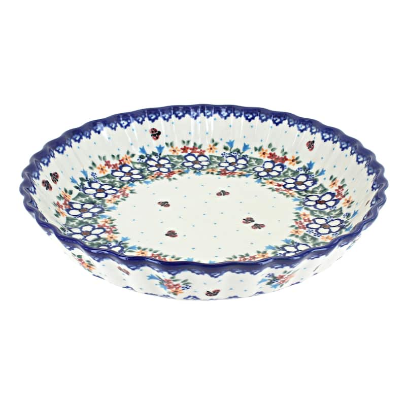 Blue Rose Polish Pottery 100 Vena Pie Plate - Scarlett