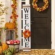 preview thumbnail 7 of 28, Glitzhome 60"H Wooden Welcome Porch Sign with 4 Changable Floral Wreaths