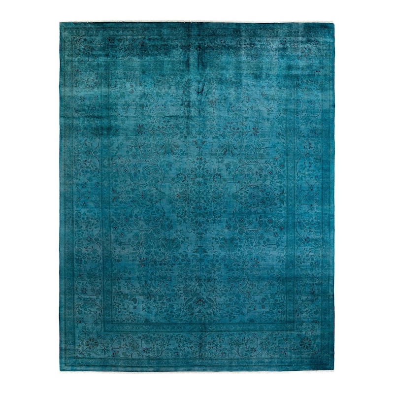 Fine Vibrance, One-of-a-Kind Hand-Knotted Area Rug - Gray, 9' 2" x 11' 10" - 9' 2" x 11' 10"