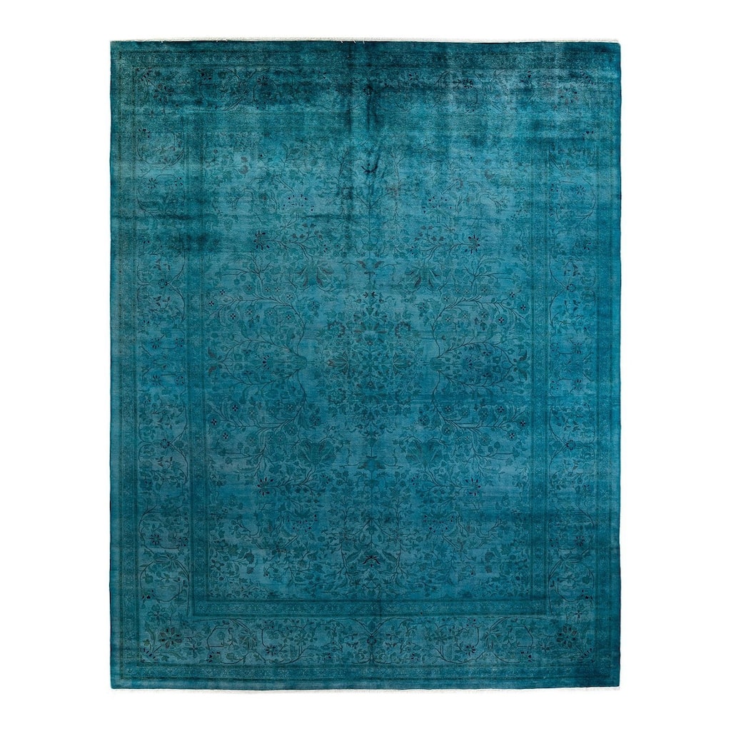 Fine Vibrance, One-of-a-Kind Hand-Knotted Area Rug - Gray, 9' 2" x 11' 10" - 9' 2" x 11' 10"