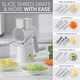preview thumbnail 14 of 13, COOK WITH COLOR Rotary Cheese Grater with Handle Counter Suction Base 5 Blade Cheese Shredder Vegetable Chopper and Mandolin