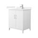 Option White / Carrara Cultured Marble Top / Brushed