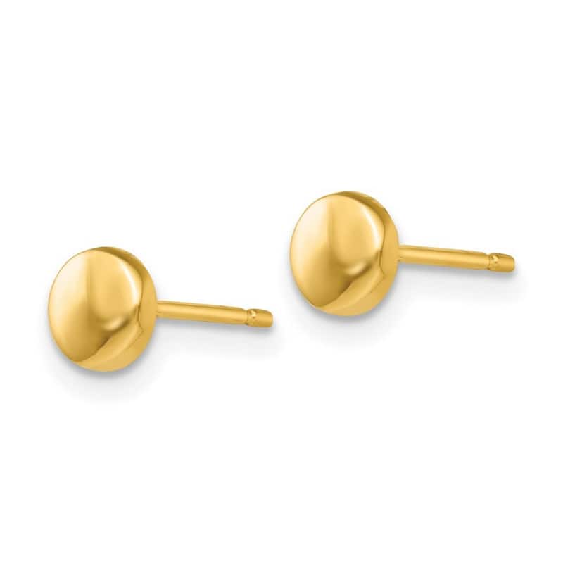 Curata 14k Yellow Gold 5mm Polished Half Ball Post Earrings