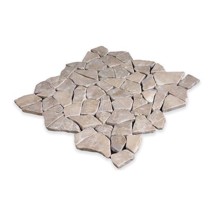 Fit Mosaic 11 in. x 11 in. Marble Mesh-Mounted Mosaic Wall and Floor Tile