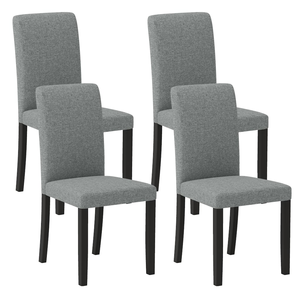 Gymax Dining Chair Set of 4 Mid-Century Modern Fabric Upholstered