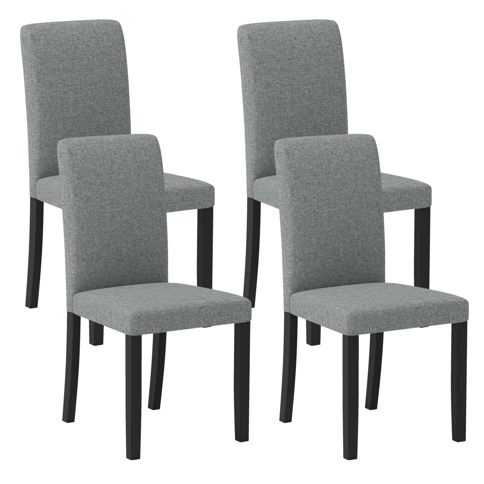 Gymax Dining Chair Set of 4 Mid-Century Modern Fabric Upholstered