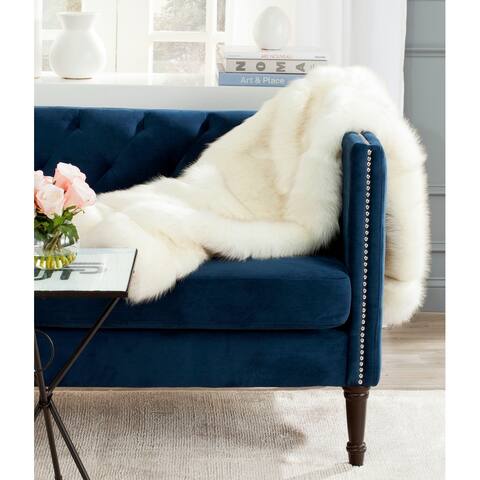 Safavieh Faux Shadow Fox Fur Ivory Throw