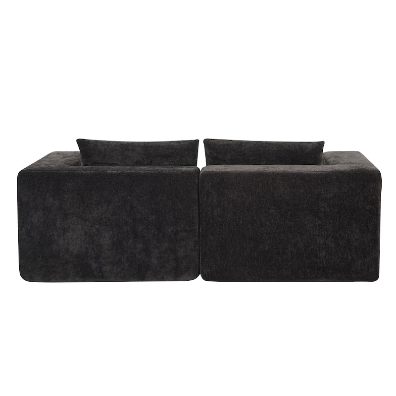 Christopher Knight Home - Adaline Modern Fabric Modular Sectional Sofa with Pillow Back and Ottoman
