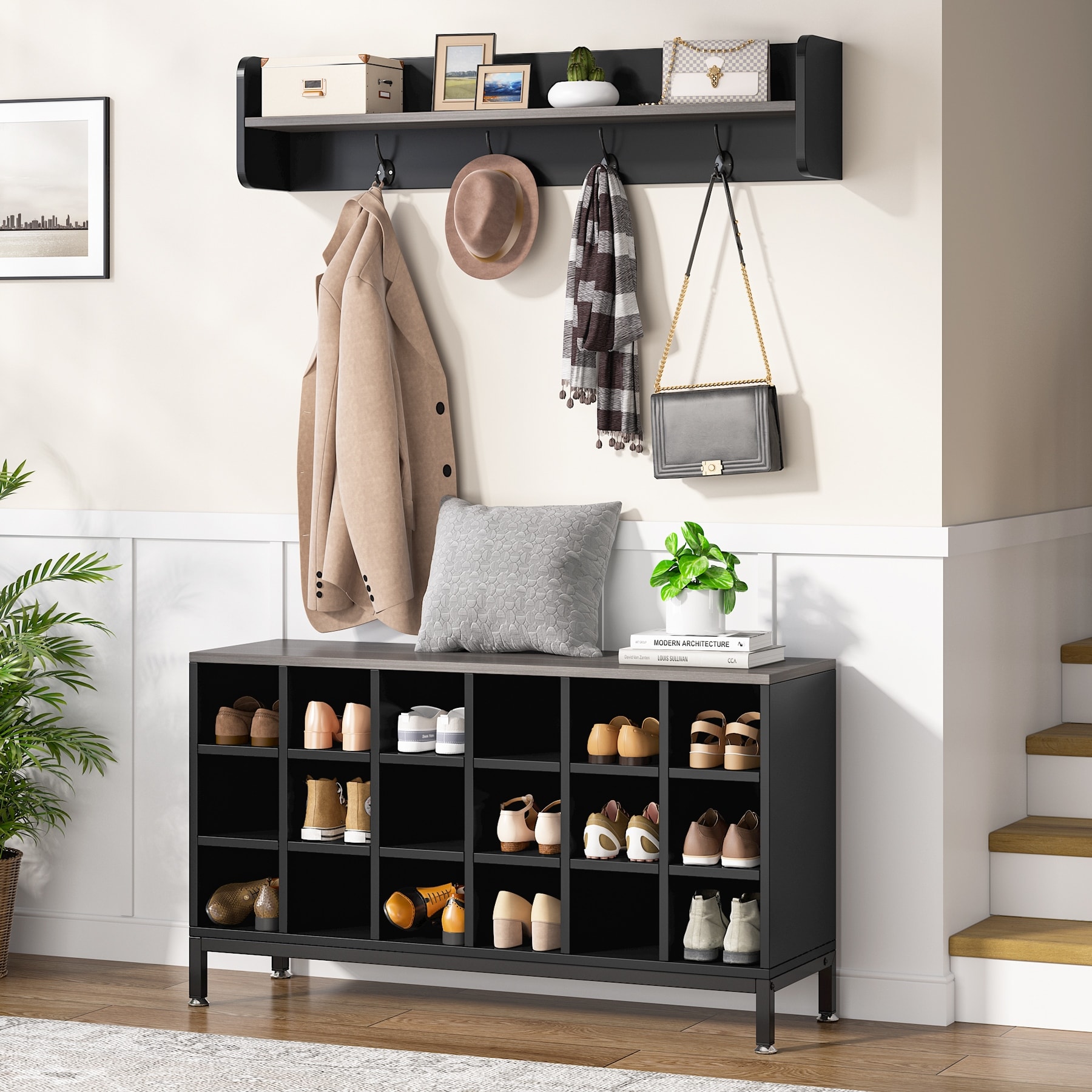 Hall coat discount and shoe rack