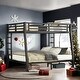 preview thumbnail 1 of 9, Full XL over Queen Bunk Bed with 2 Side Ladder, Black Black