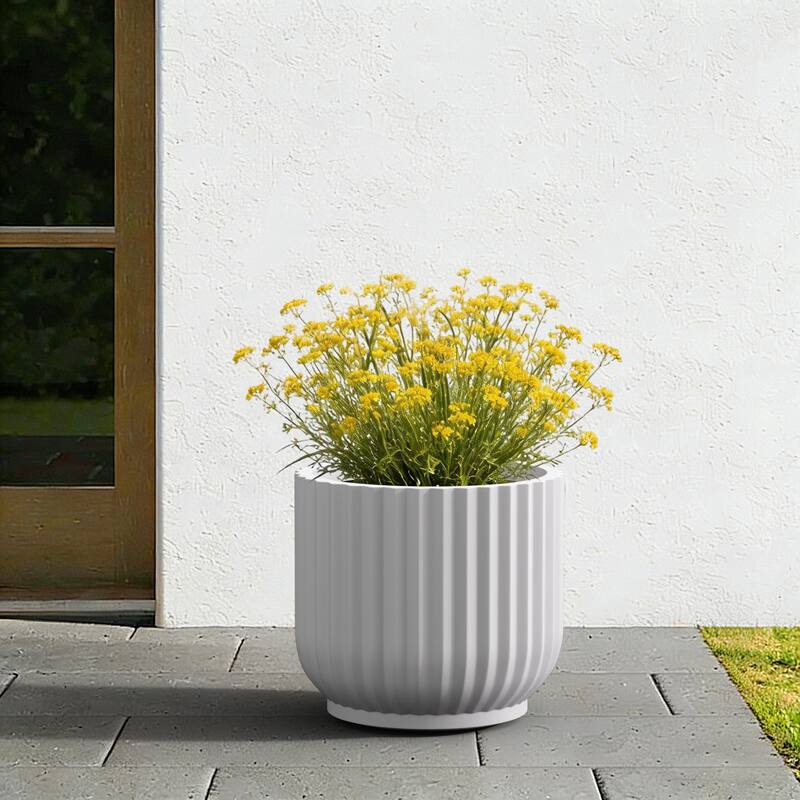 Upgraded Interior Concrete Round Planter / Pot Drainage Hole