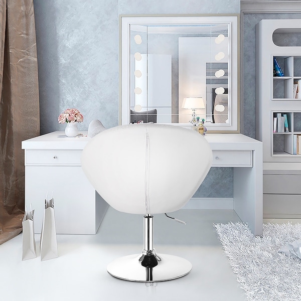 Adjustable Swivel Accent Chair Tufted Round Back Modern Vanity