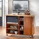 preview thumbnail 14 of 13, Simple Living Rolling Galvin Microwave Storage Cart Walnut